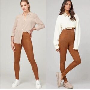 spanx faux suede leggings in rich caramel NWT bloggers favorite